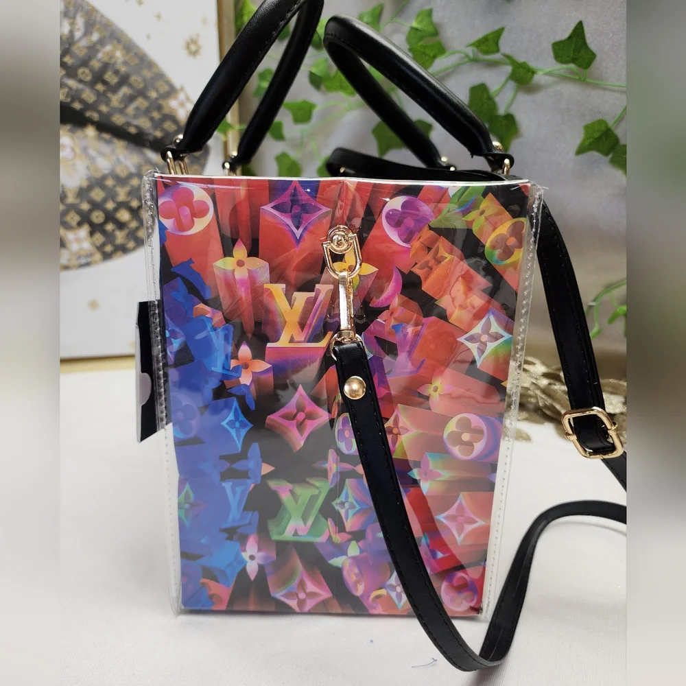 Authentic Louis Vuitton Vibrant Multicolor Retail Shopping Bag in A PVC Tote - Picture 7 of 10